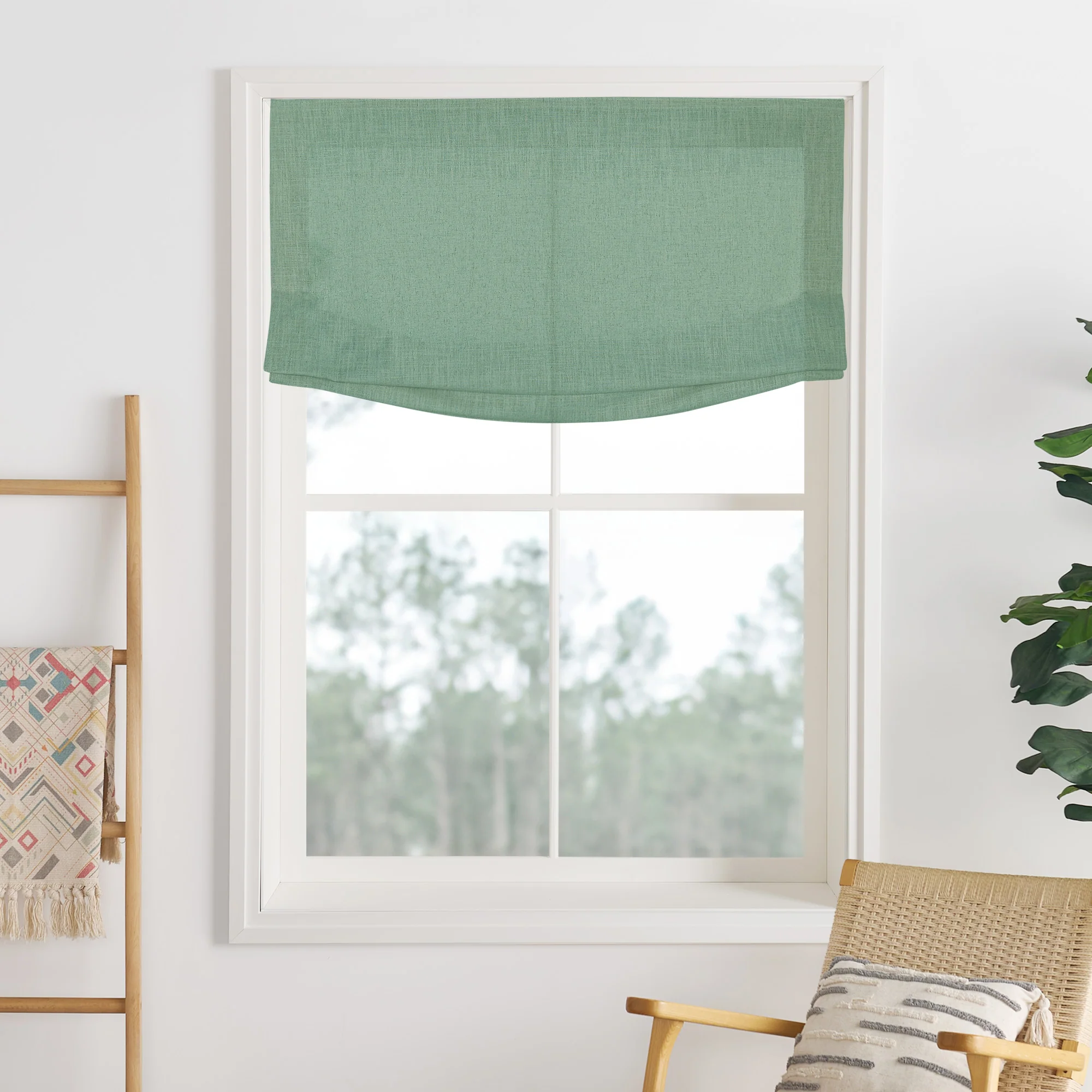 Liz Linen Herringbone Roman Shades & Blinds  | Relaxed - Image 21