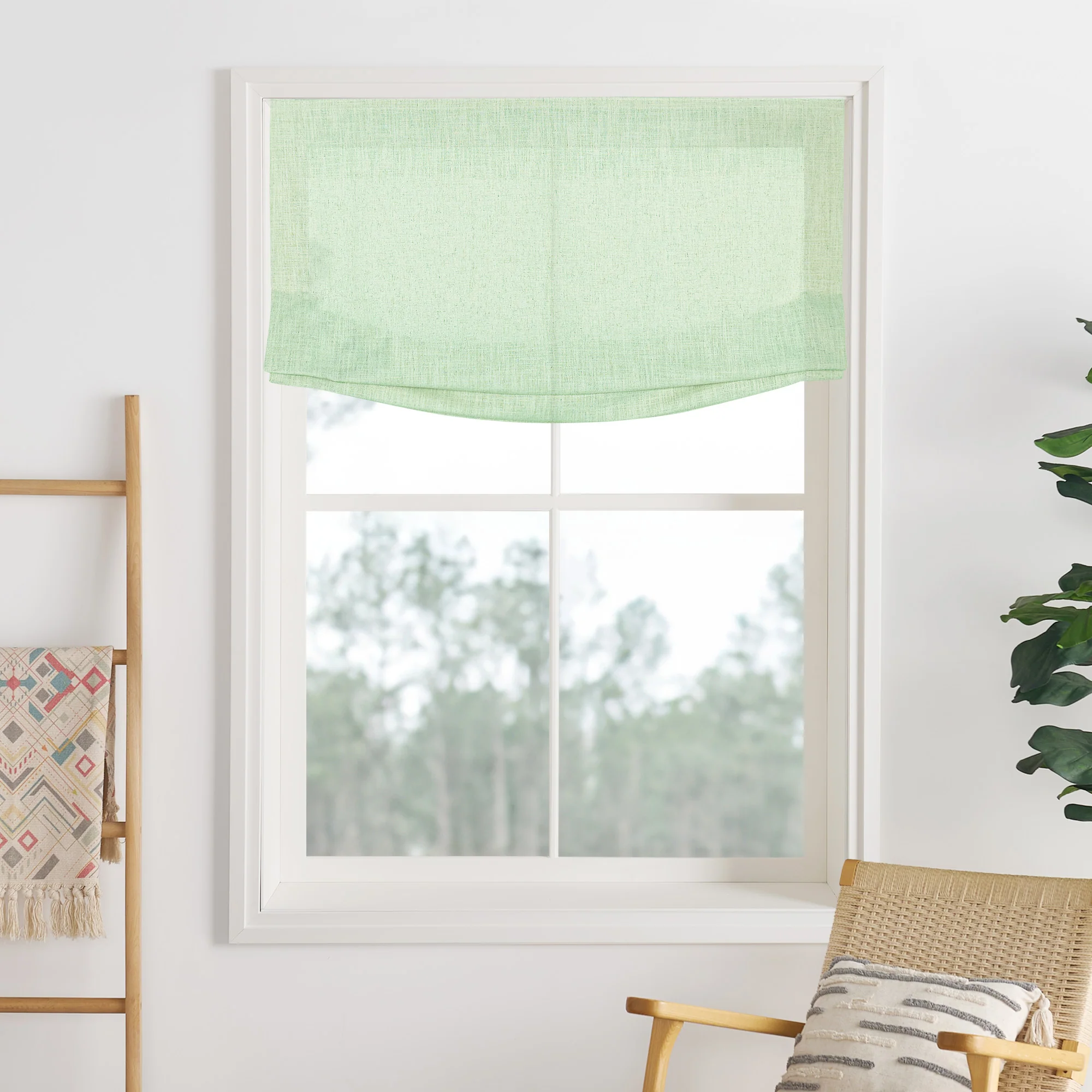 Liz Linen Herringbone Roman Shades & Blinds  | Relaxed - Image 22