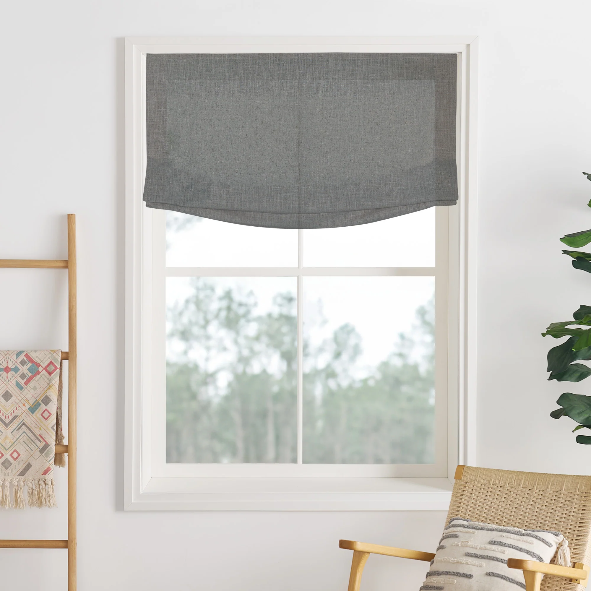 Liz Linen Herringbone Roman Shades & Blinds  | Relaxed - Image 30