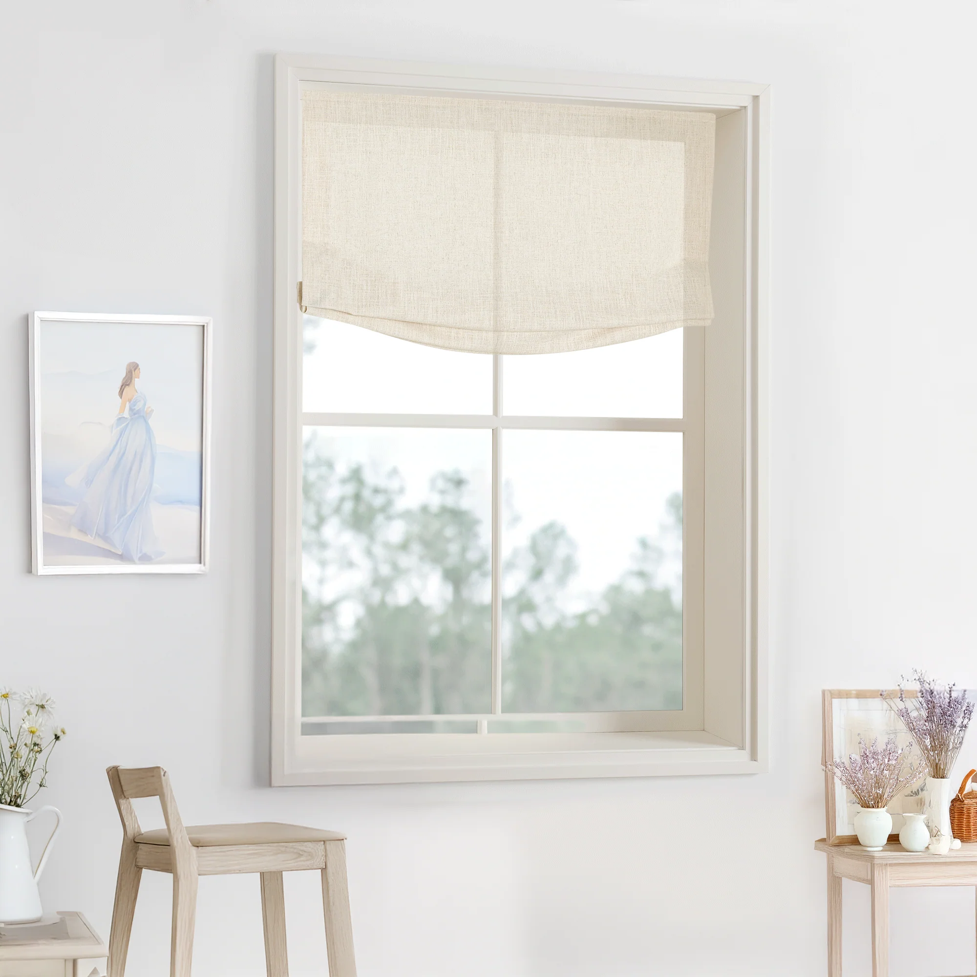Lily Linen Roman Shades & Blinds | Relaxed - Image 9