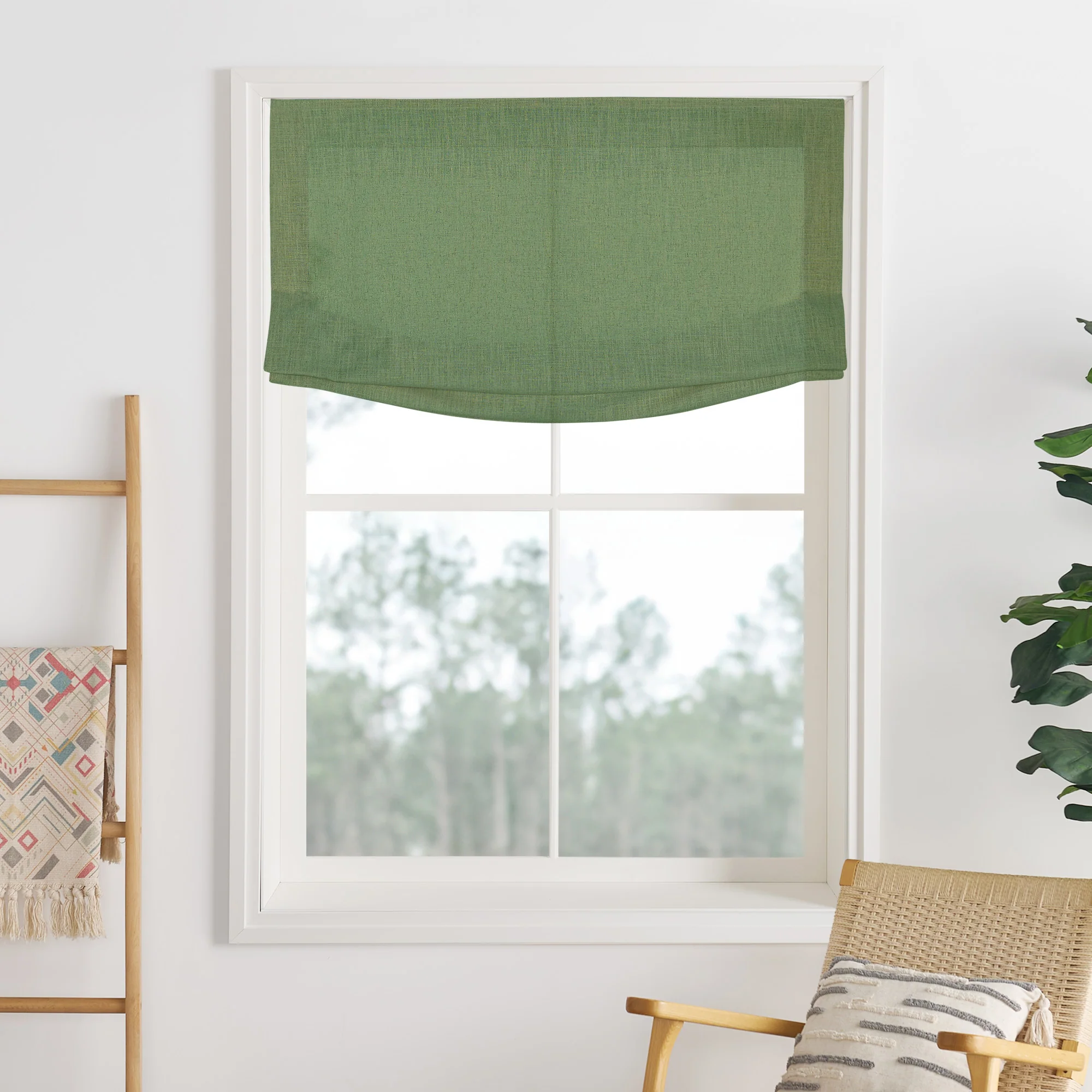Liz Linen Herringbone Roman Shades & Blinds  | Relaxed - Image 5