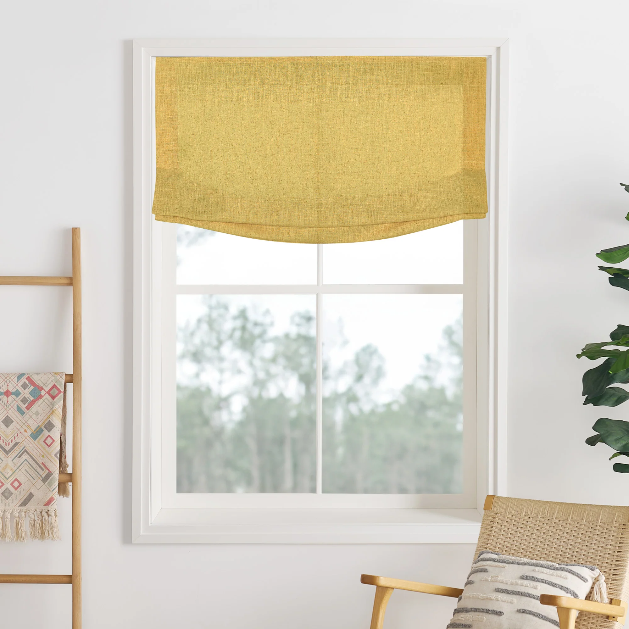 Liz Linen Herringbone Roman Shades & Blinds  | Relaxed - Image 8