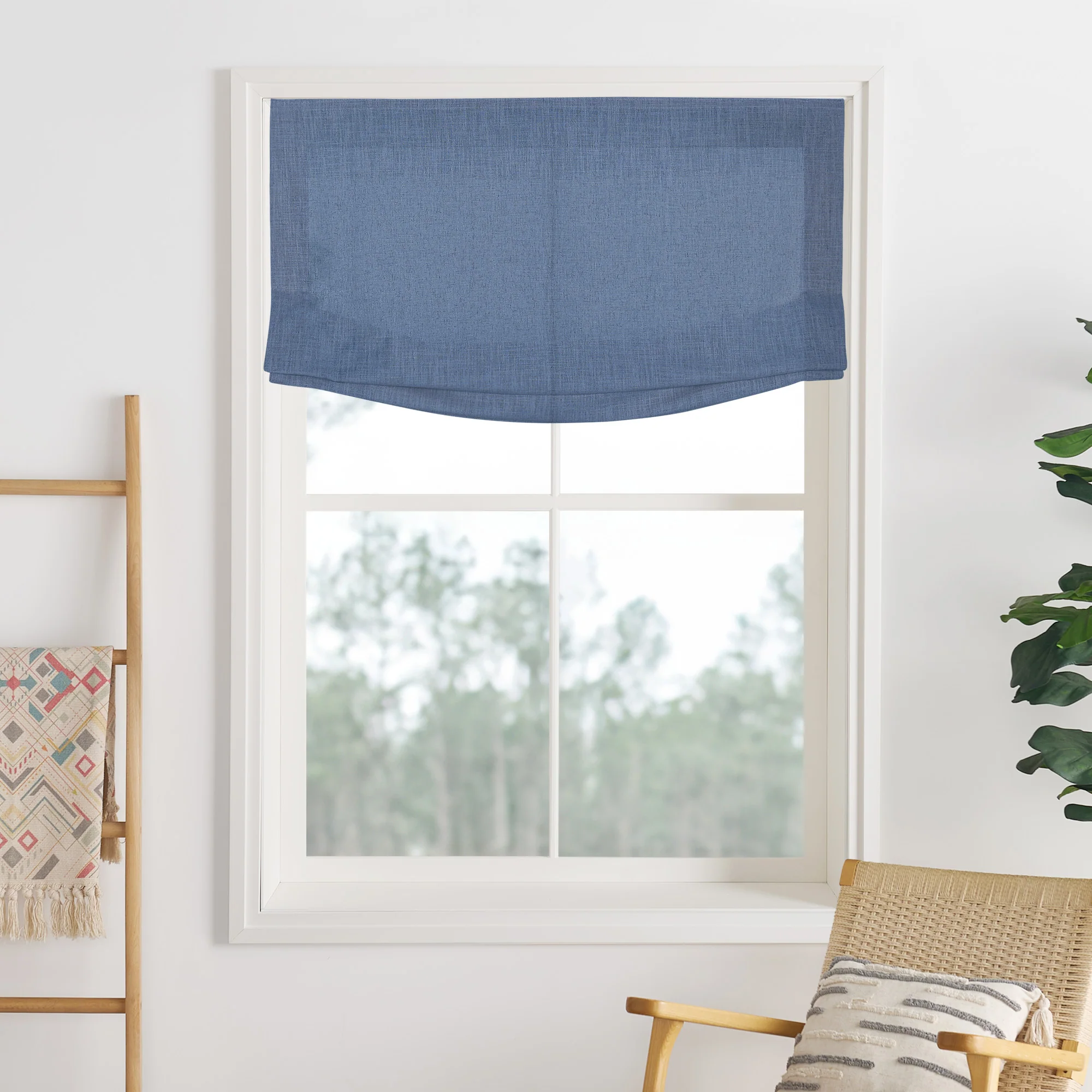 Liz Linen Herringbone Roman Shades & Blinds  | Relaxed - Image 9