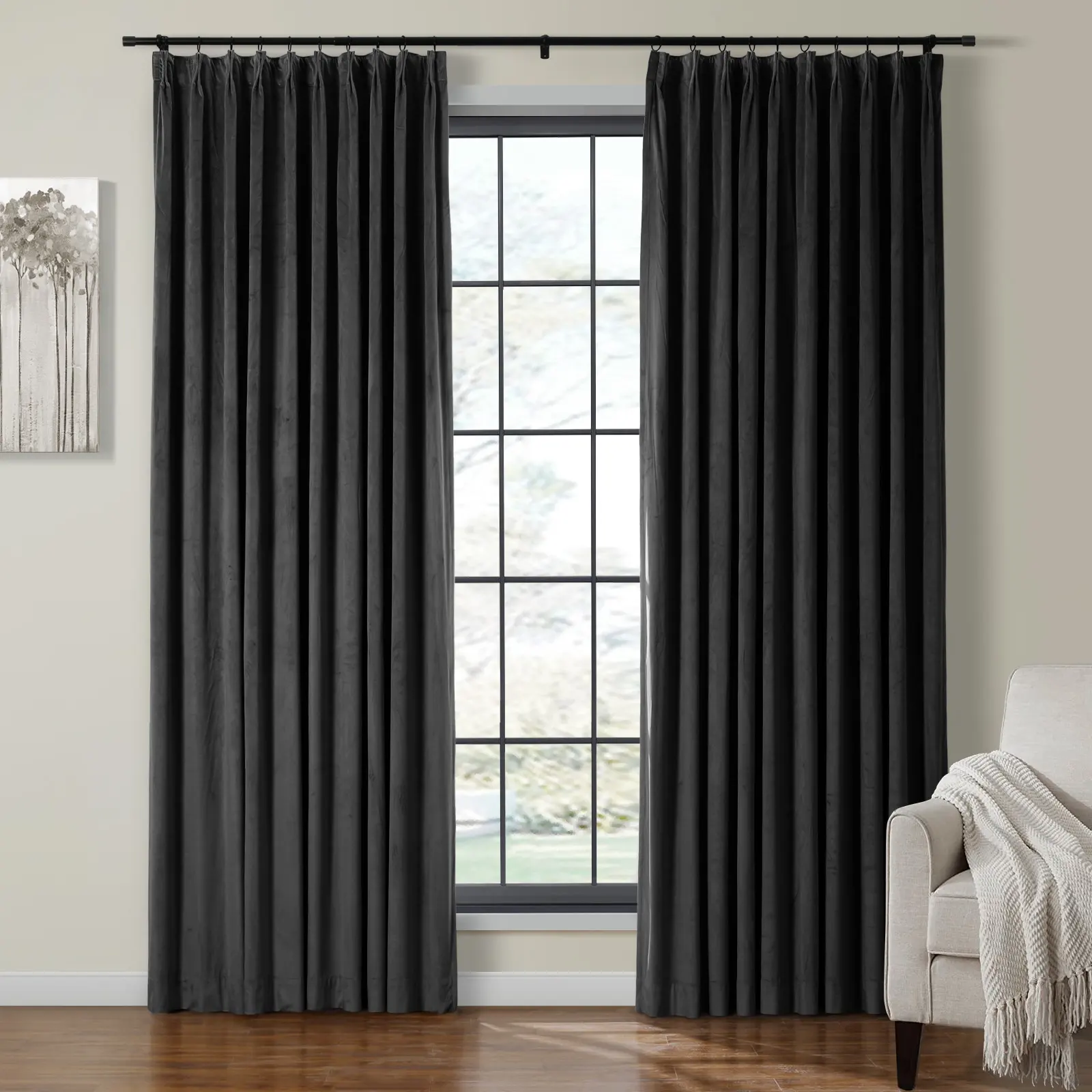 Maillard Velvet Curtains & Drapes Pleated - Image 102