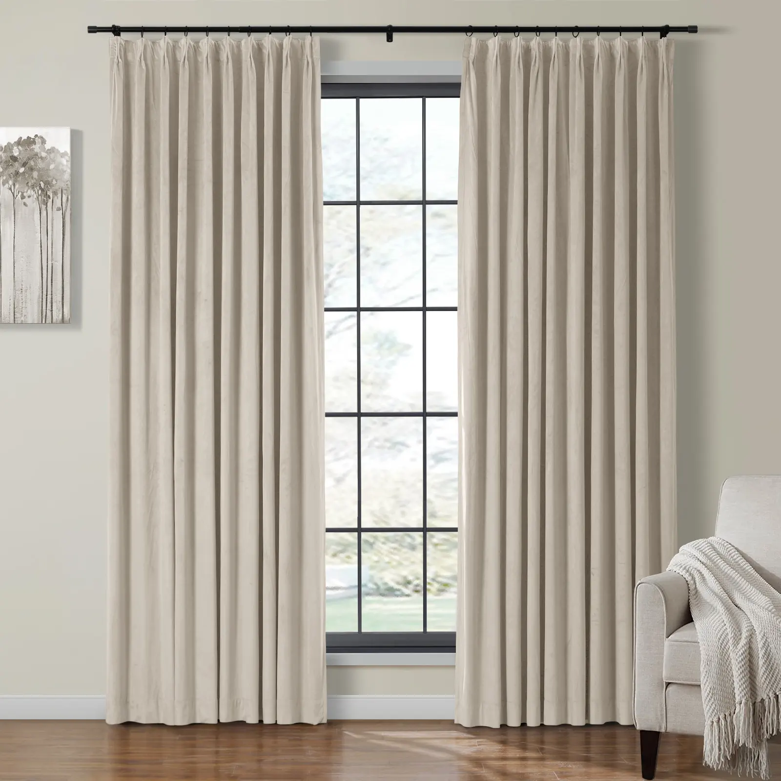 Maillard Velvet Curtains & Drapes Pleated - Image 67