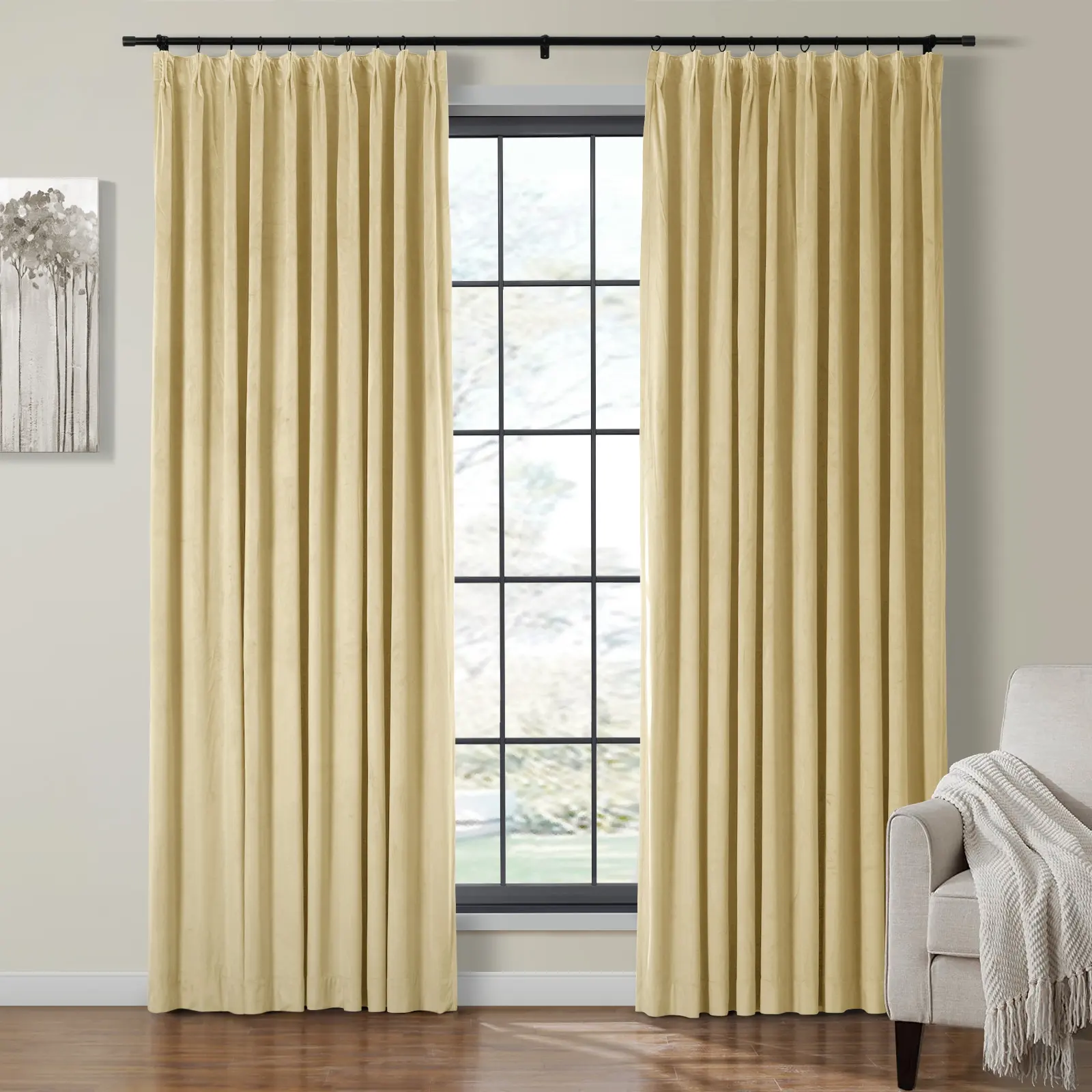 Maillard Velvet Curtains & Drapes Pleated - Image 68