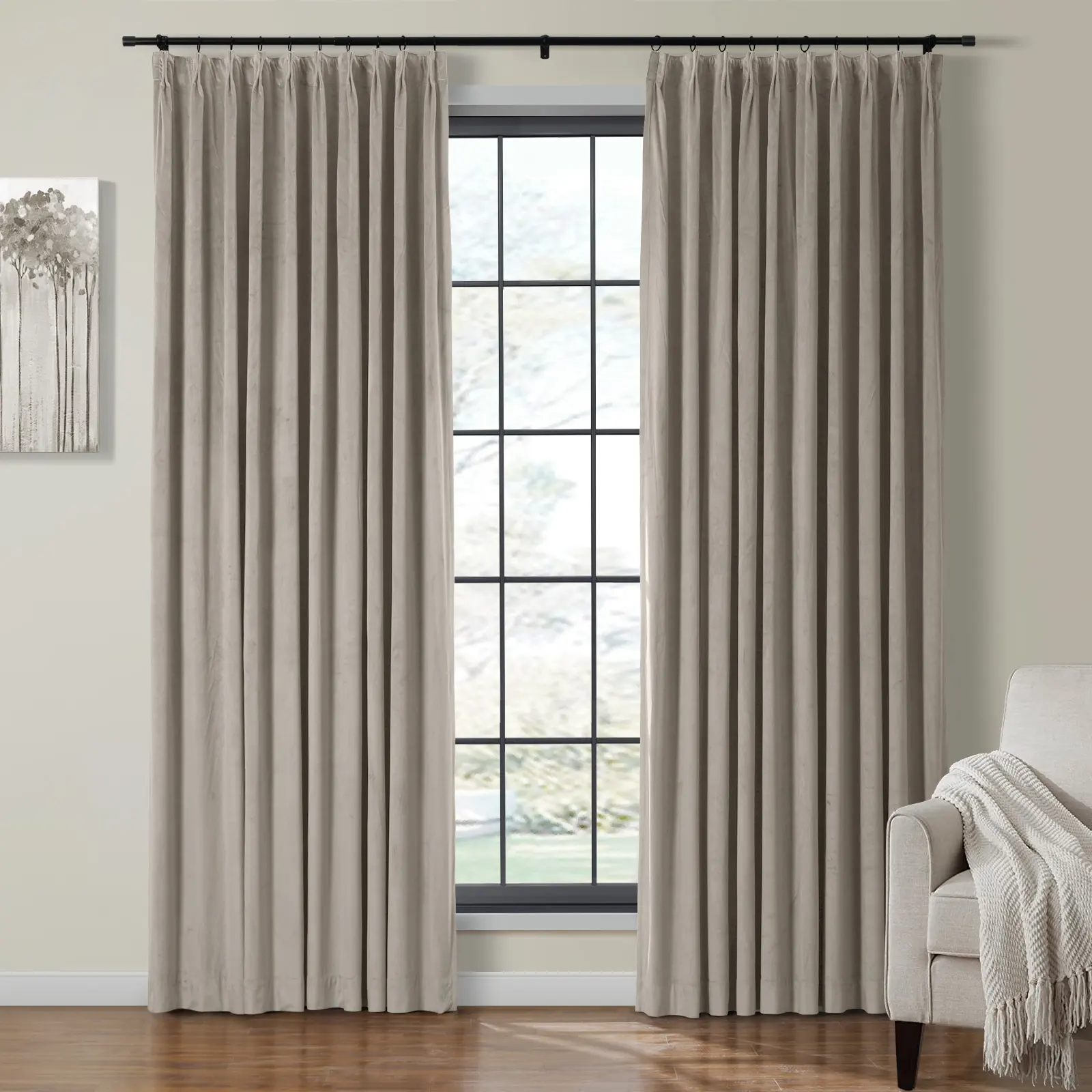 Maillard Velvet Curtains & Drapes Pleated - Image 70