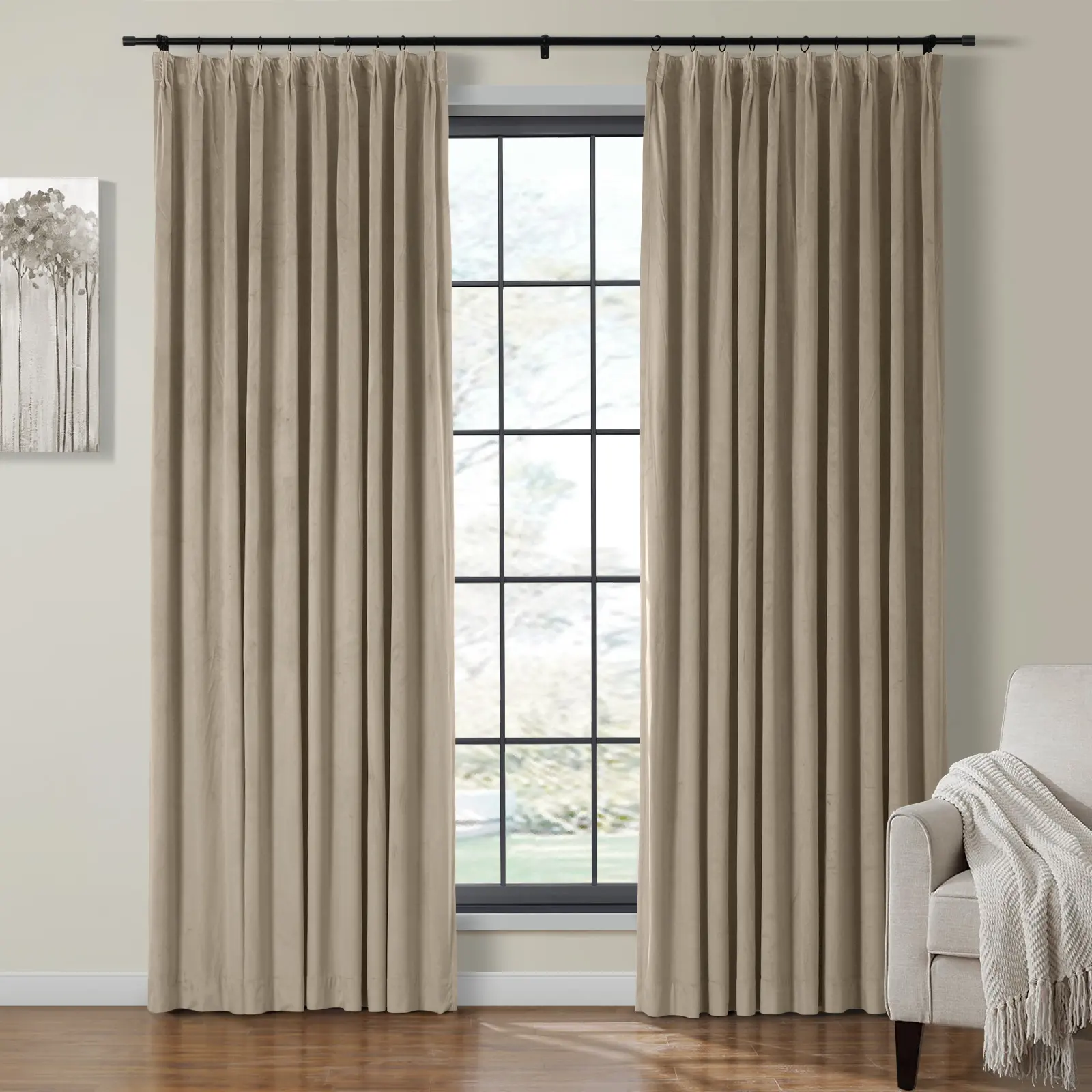 Maillard Velvet Curtains & Drapes Pleated - Image 71