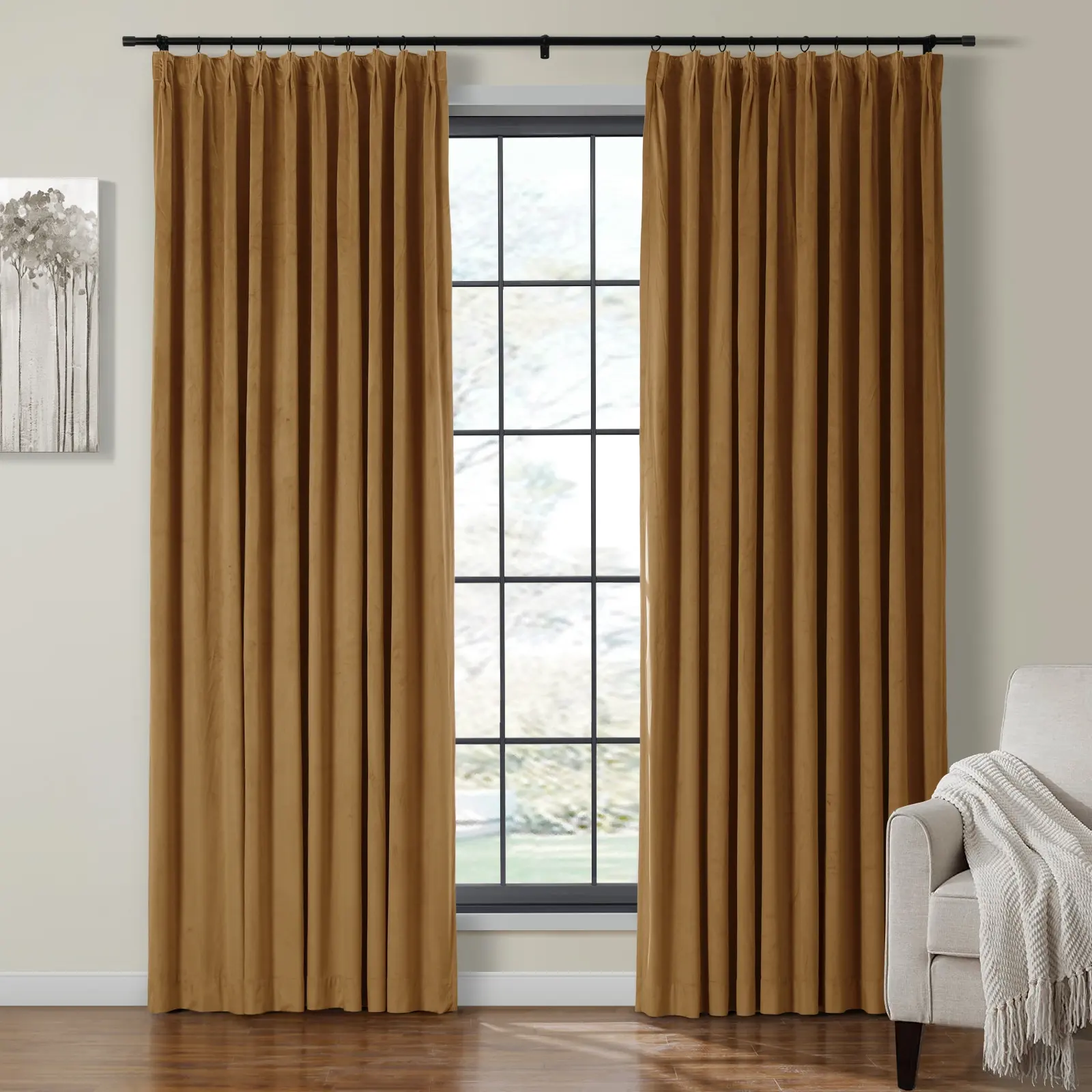 Maillard Velvet Curtains & Drapes Pleated - Image 72