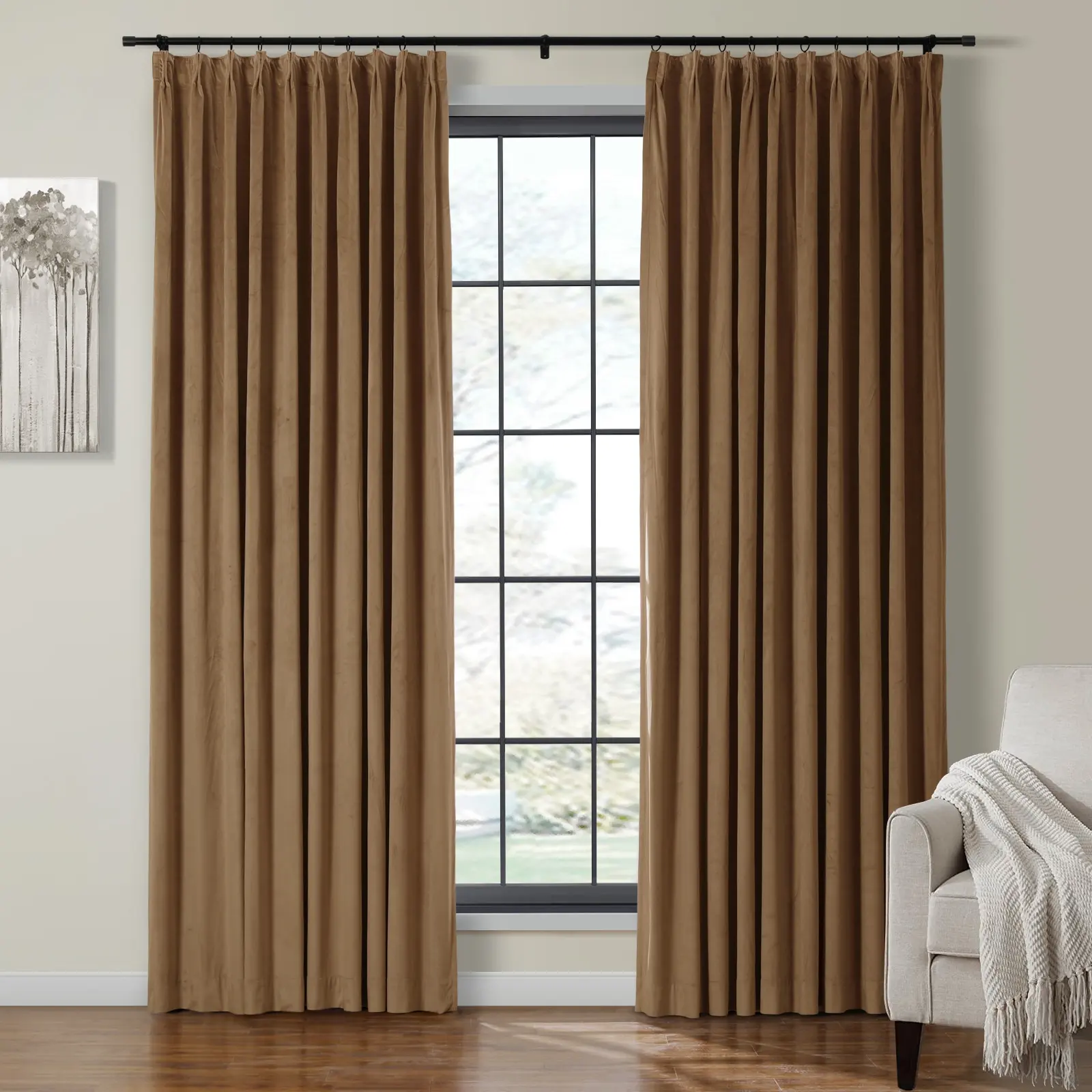 Maillard Velvet Curtains & Drapes Pleated - Image 73