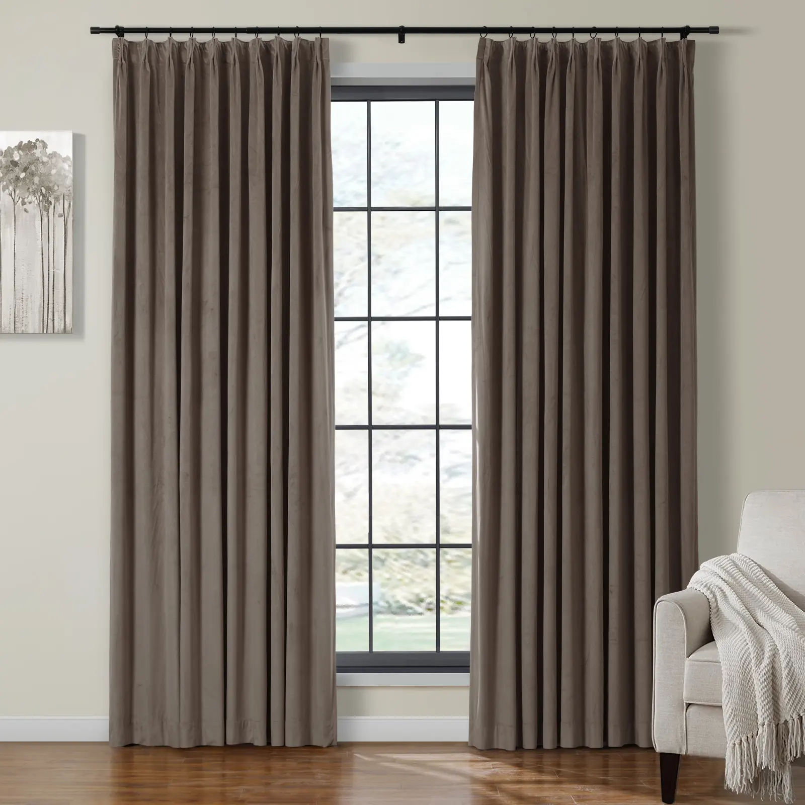 Maillard Velvet Curtains & Drapes Pleated - Image 74