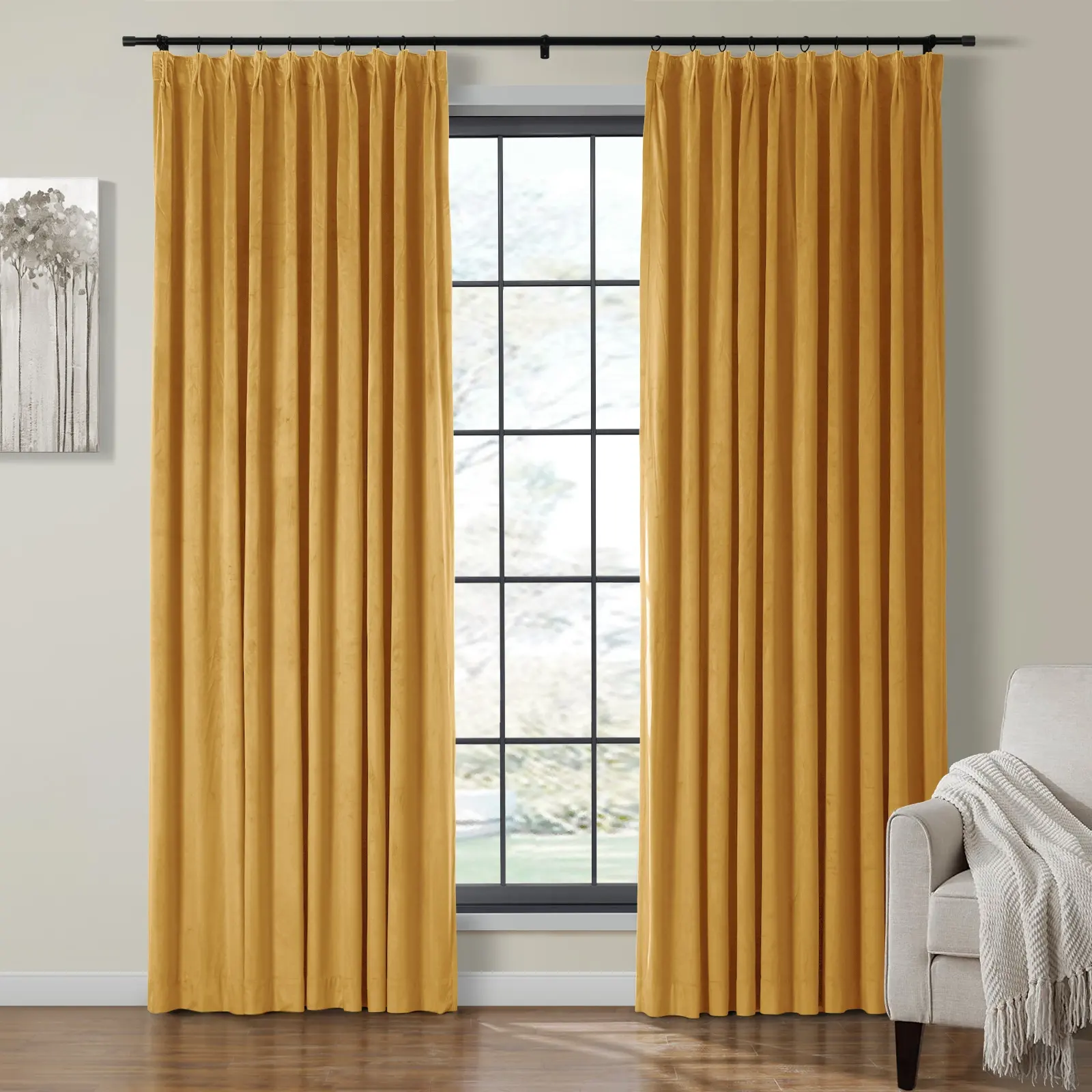 Maillard Velvet Curtains & Drapes Pleated - Image 77