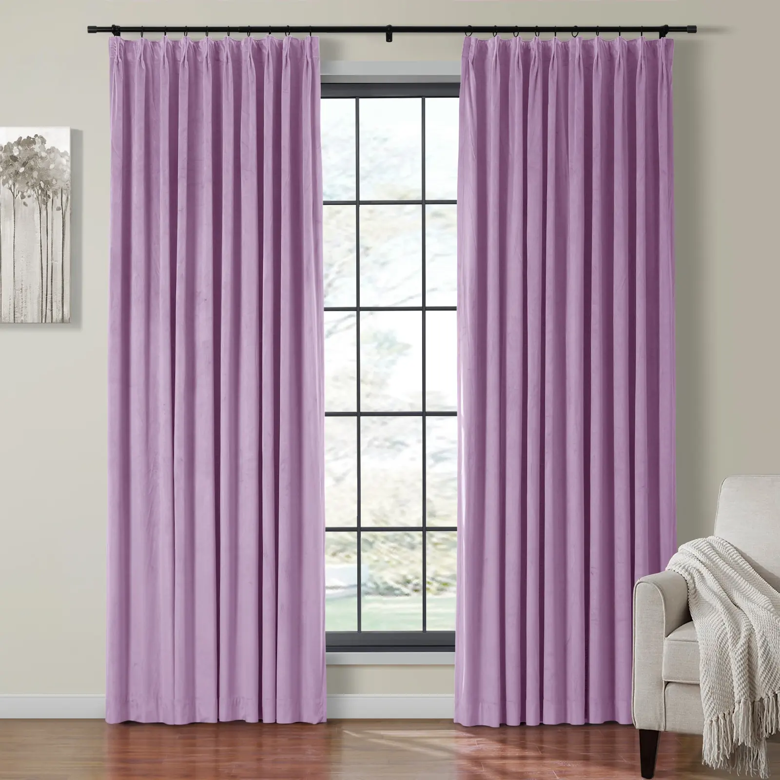 Maillard Velvet Curtains & Drapes Pleated - Image 78