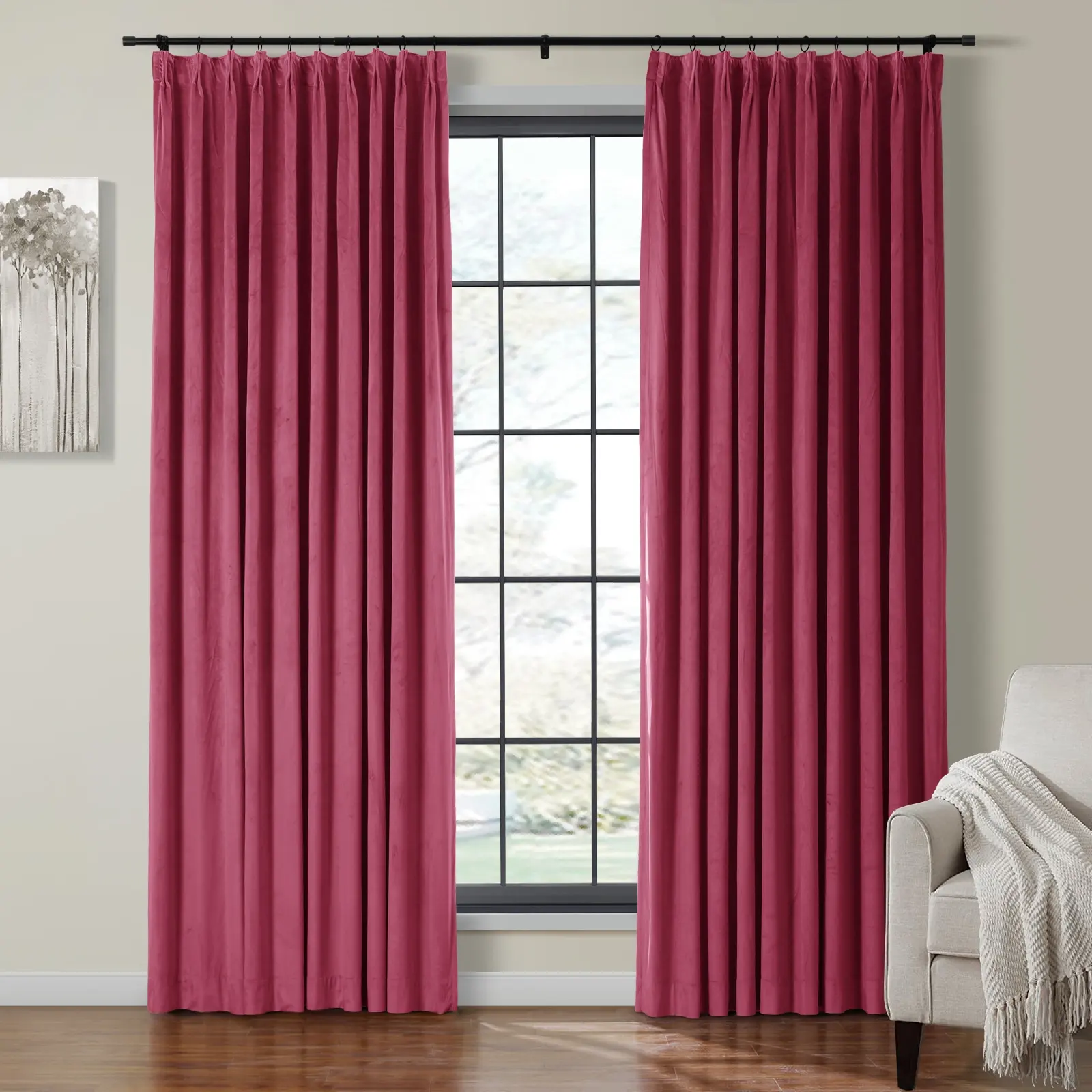 Maillard Velvet Curtains & Drapes Pleated - Image 81