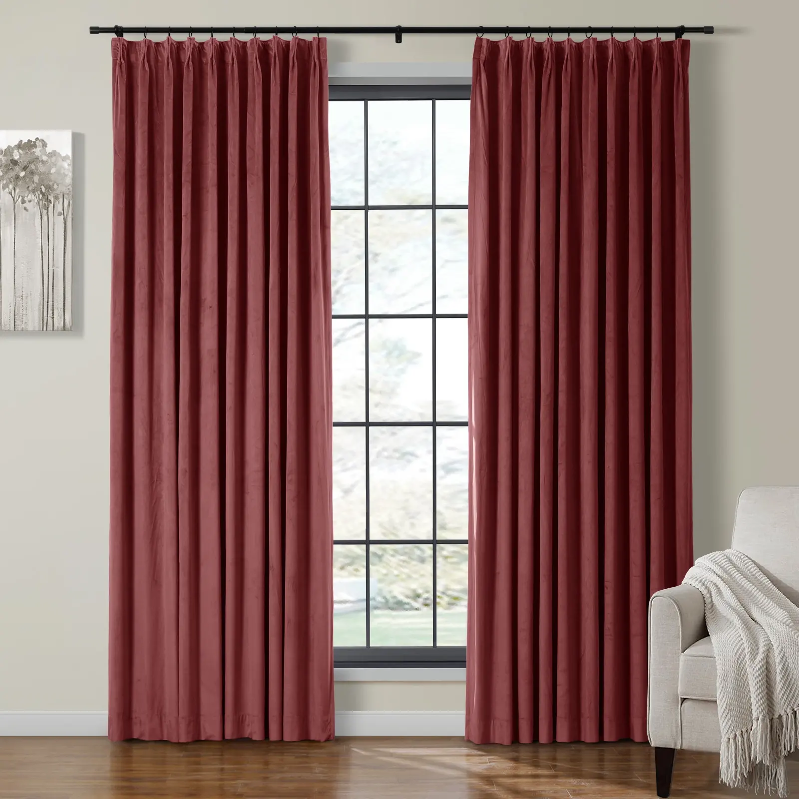 Maillard Velvet Curtains & Drapes Pleated - Image 83