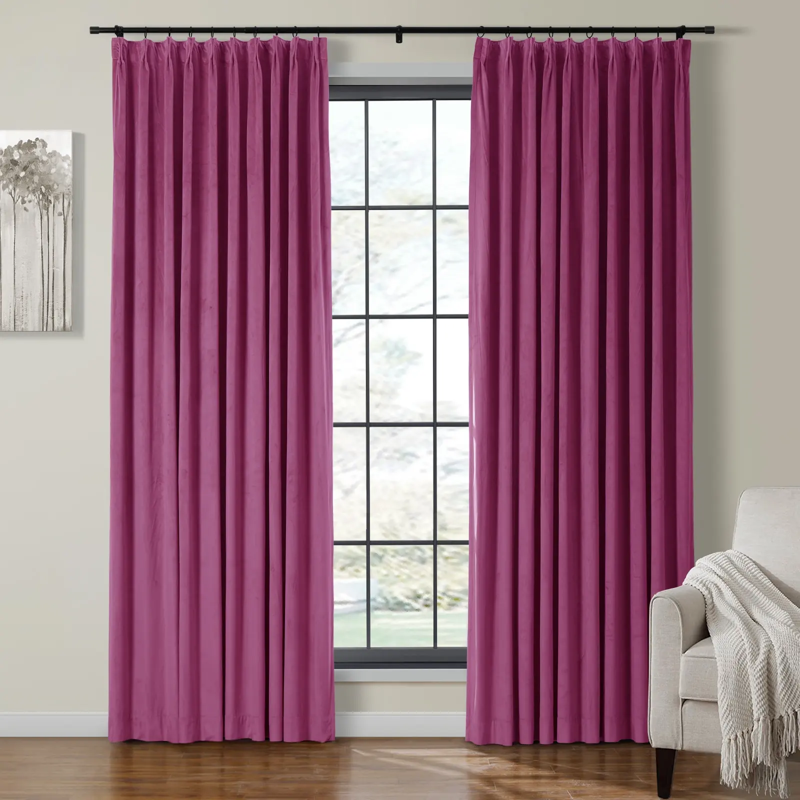 Maillard Velvet Curtains & Drapes Pleated - Image 84