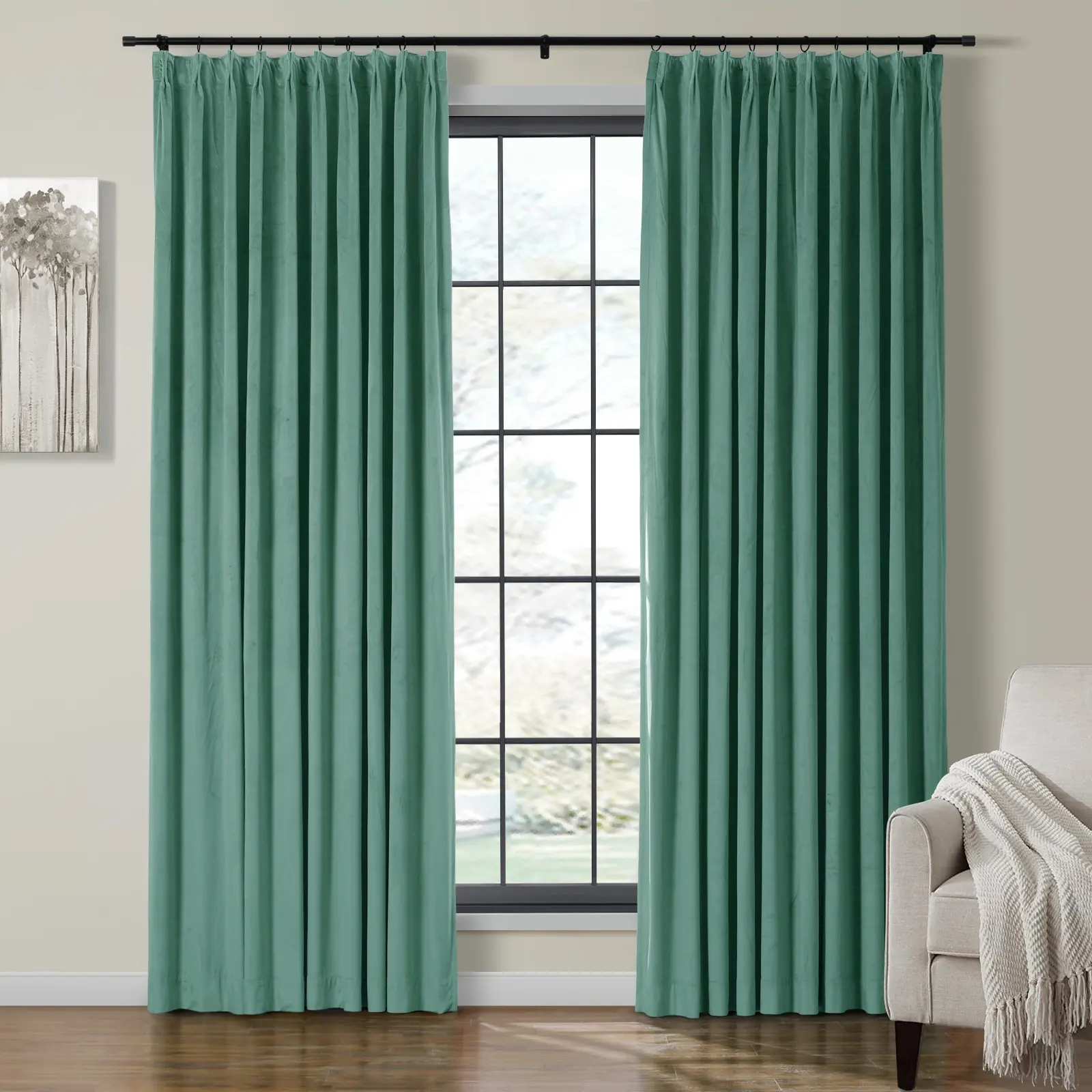 Maillard Velvet Curtains & Drapes Pleated - Image 88