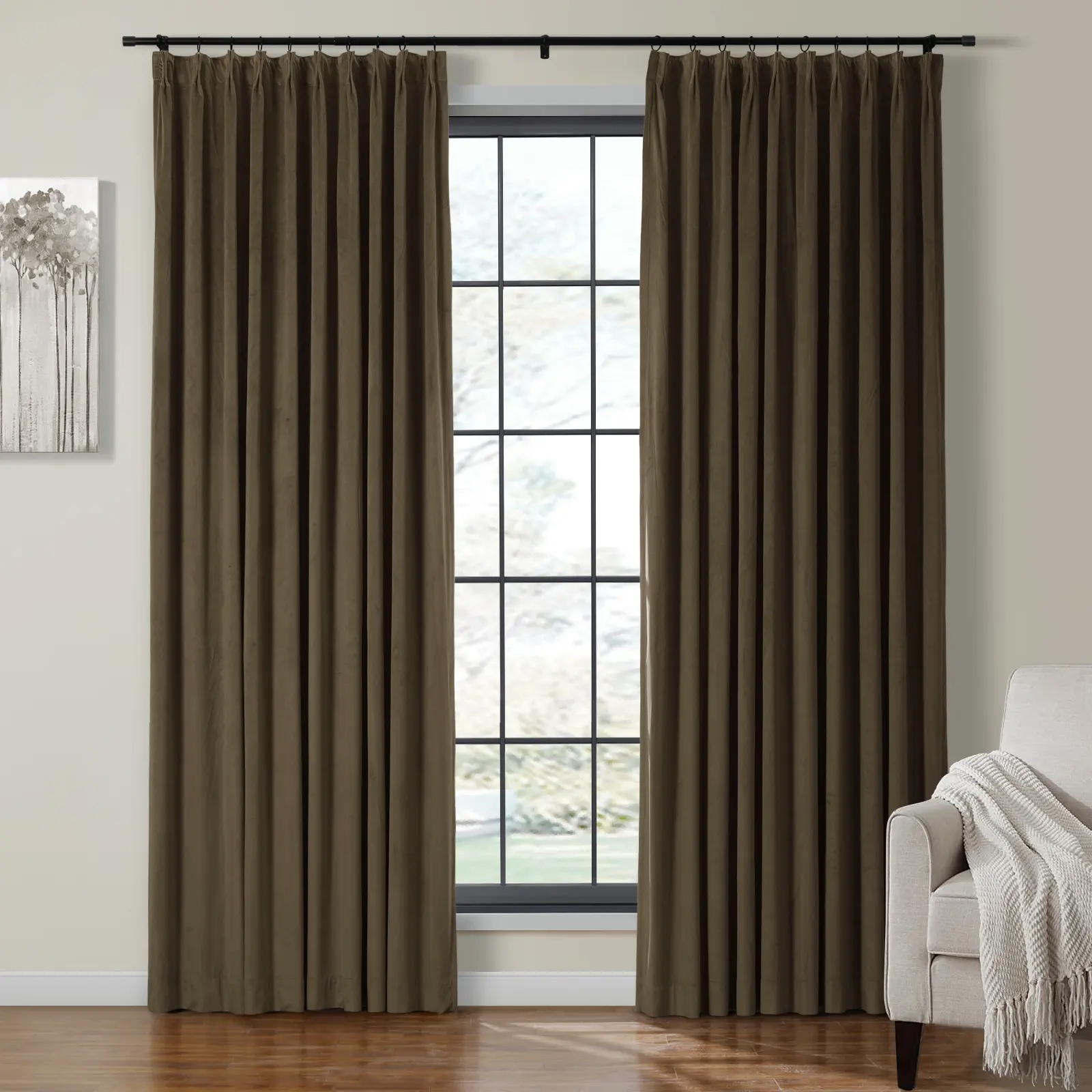 Maillard Velvet Curtains & Drapes Pleated - Image 92