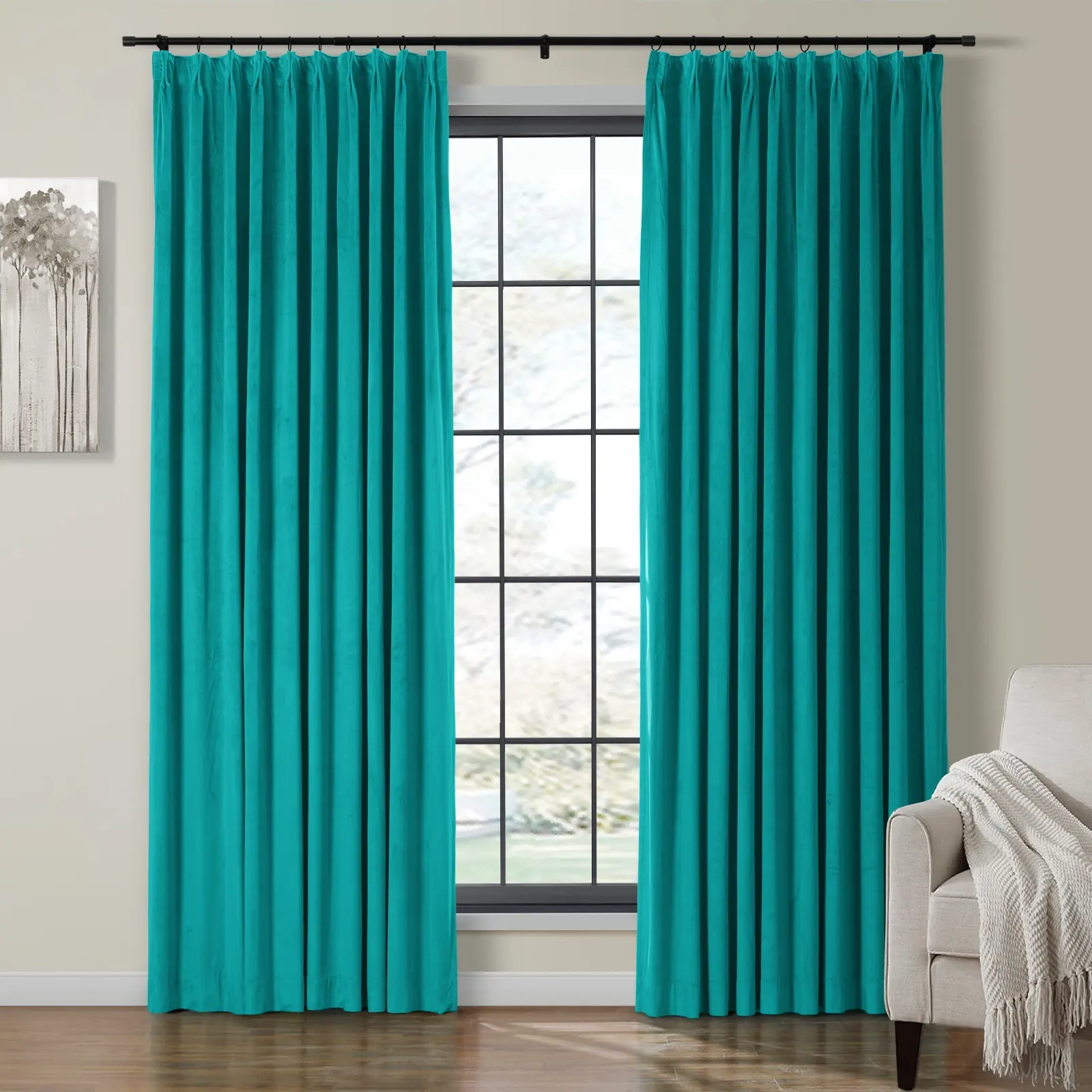 Maillard Velvet Curtains & Drapes Pleated - Image 95