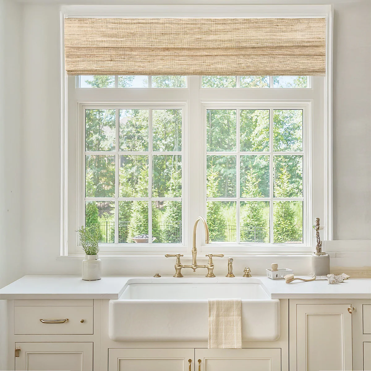 Ramie Woven Bamboo Blinds & Shades | Beige - Image 12