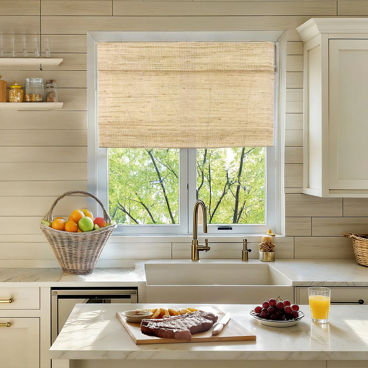 Ramie Woven Bamboo Blinds & Shades | Beige - Image 13