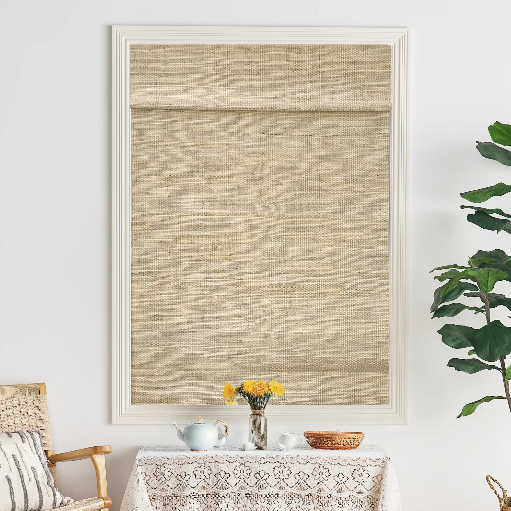 Ramie Woven Bamboo Blinds & Shades | Ivory - Image 9